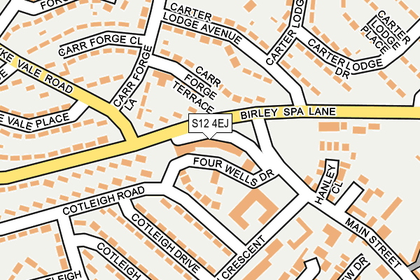 S12 4EJ map - OS OpenMap – Local (Ordnance Survey)