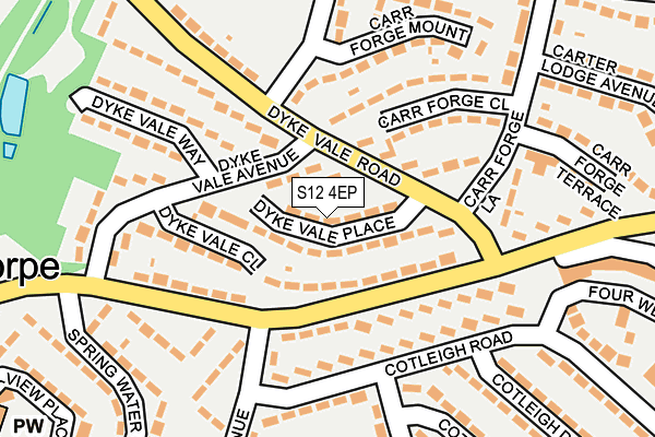 S12 4EP map - OS OpenMap – Local (Ordnance Survey)