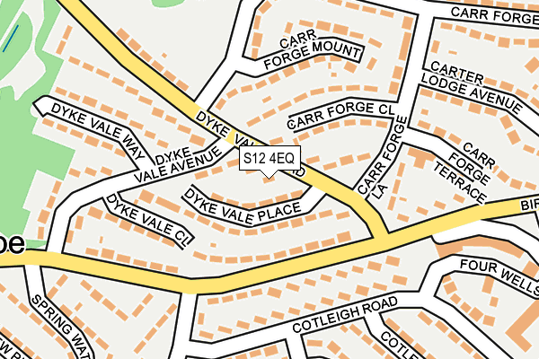 S12 4EQ map - OS OpenMap – Local (Ordnance Survey)