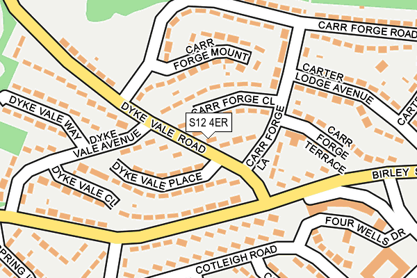 S12 4ER map - OS OpenMap – Local (Ordnance Survey)