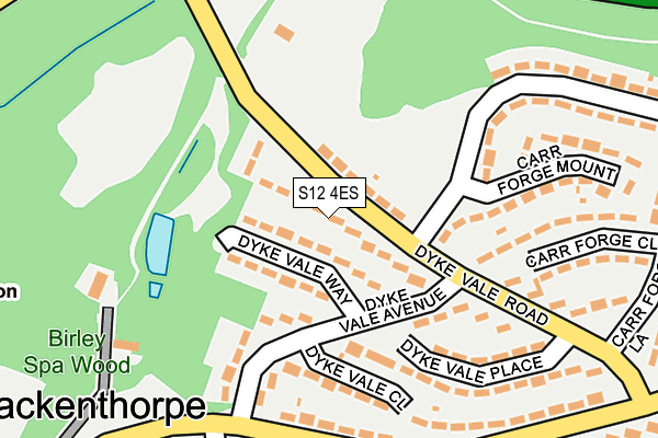 S12 4ES map - OS OpenMap – Local (Ordnance Survey)