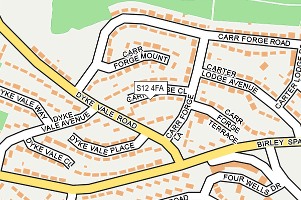 S12 4FA map - OS OpenMap – Local (Ordnance Survey)