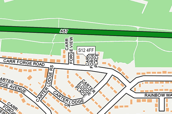 S12 4FF map - OS OpenMap – Local (Ordnance Survey)