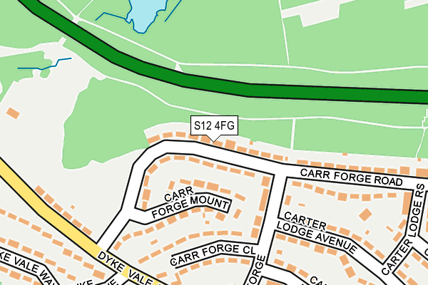 S12 4FG map - OS OpenMap – Local (Ordnance Survey)