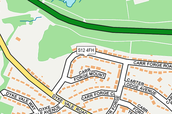 S12 4FH map - OS OpenMap – Local (Ordnance Survey)