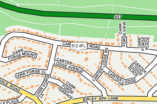 S12 4FL map - OS OpenMap – Local (Ordnance Survey)