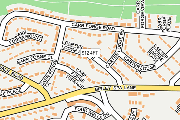 S12 4FT map - OS OpenMap – Local (Ordnance Survey)