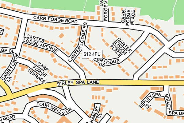 S12 4FU map - OS OpenMap – Local (Ordnance Survey)