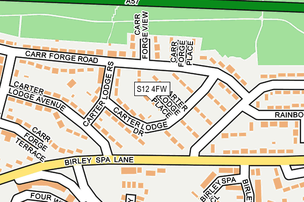 S12 4FW map - OS OpenMap – Local (Ordnance Survey)