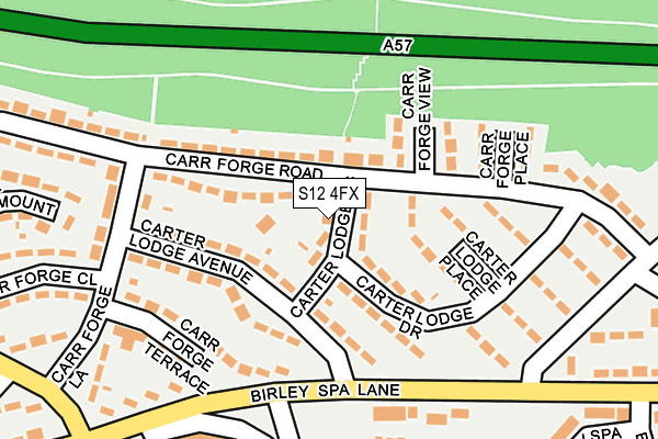 S12 4FX map - OS OpenMap – Local (Ordnance Survey)