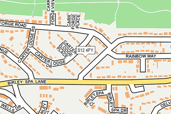 S12 4FY map - OS OpenMap – Local (Ordnance Survey)
