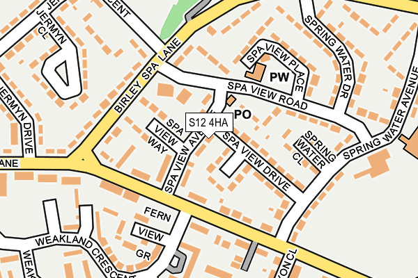 S12 4HA map - OS OpenMap – Local (Ordnance Survey)