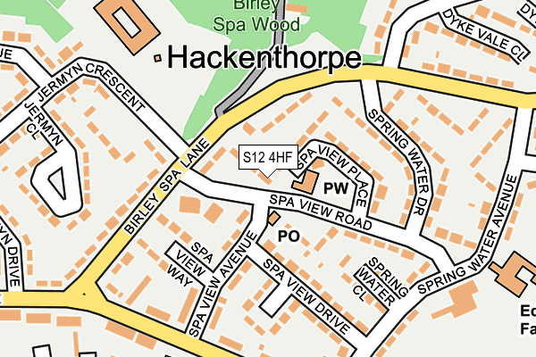 S12 4HF map - OS OpenMap – Local (Ordnance Survey)