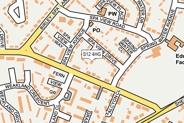 S12 4HG map - OS OpenMap – Local (Ordnance Survey)