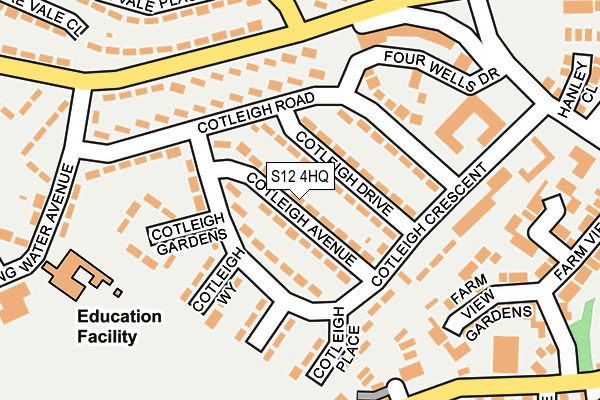 S12 4HQ map - OS OpenMap – Local (Ordnance Survey)