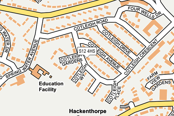 S12 4HS map - OS OpenMap – Local (Ordnance Survey)