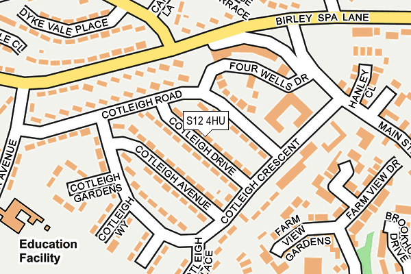 S12 4HU map - OS OpenMap – Local (Ordnance Survey)