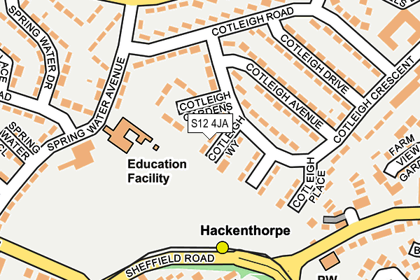 S12 4JA map - OS OpenMap – Local (Ordnance Survey)