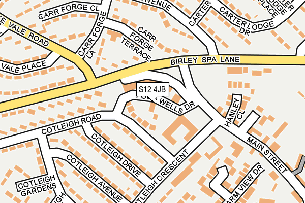 S12 4JB map - OS OpenMap – Local (Ordnance Survey)