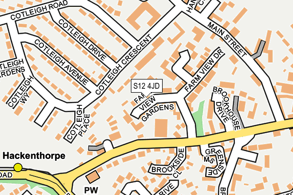 S12 4JD map - OS OpenMap – Local (Ordnance Survey)