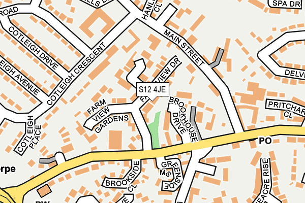 S12 4JE map - OS OpenMap – Local (Ordnance Survey)