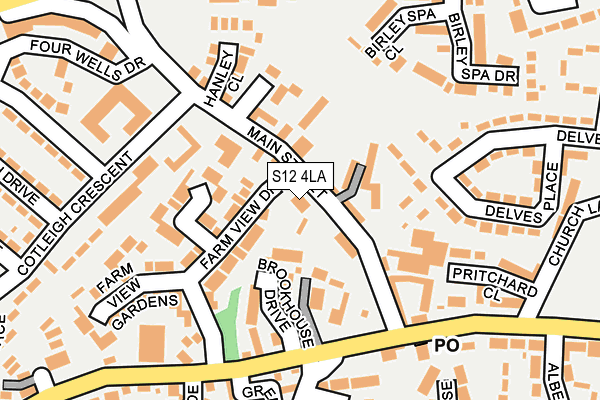 S12 4LA map - OS OpenMap – Local (Ordnance Survey)