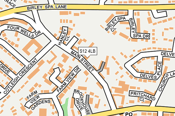 S12 4LB map - OS OpenMap – Local (Ordnance Survey)