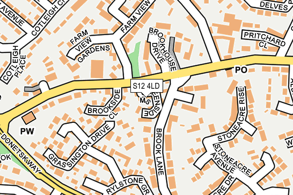 S12 4LD map - OS OpenMap – Local (Ordnance Survey)