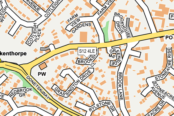S12 4LE map - OS OpenMap – Local (Ordnance Survey)