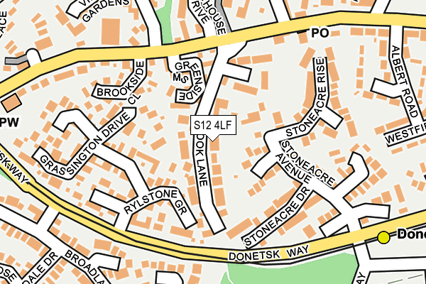 S12 4LF map - OS OpenMap – Local (Ordnance Survey)
