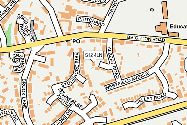 S12 4LN map - OS OpenMap – Local (Ordnance Survey)