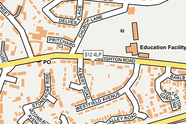 S12 4LP map - OS OpenMap – Local (Ordnance Survey)