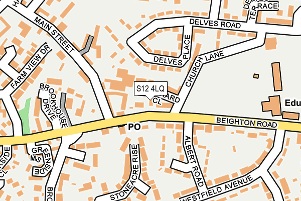 S12 4LQ map - OS OpenMap – Local (Ordnance Survey)