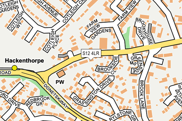 S12 4LR map - OS OpenMap – Local (Ordnance Survey)