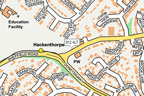 S12 4LT map - OS OpenMap – Local (Ordnance Survey)