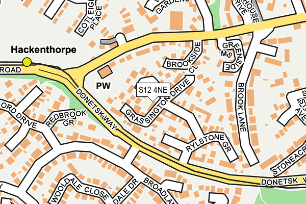 S12 4NE map - OS OpenMap – Local (Ordnance Survey)