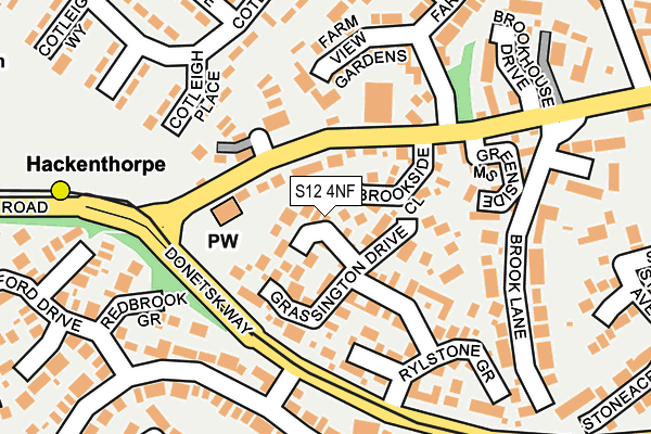 S12 4NF map - OS OpenMap – Local (Ordnance Survey)