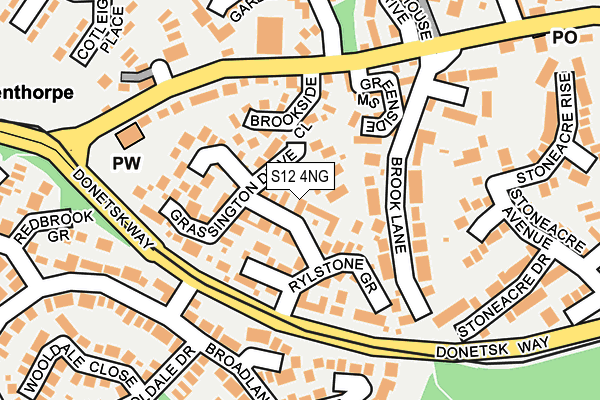 S12 4NG map - OS OpenMap – Local (Ordnance Survey)