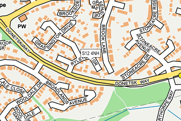 S12 4NH map - OS OpenMap – Local (Ordnance Survey)