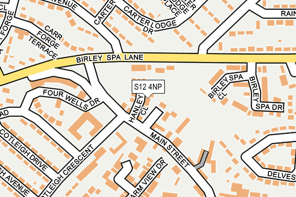 S12 4NP map - OS OpenMap – Local (Ordnance Survey)