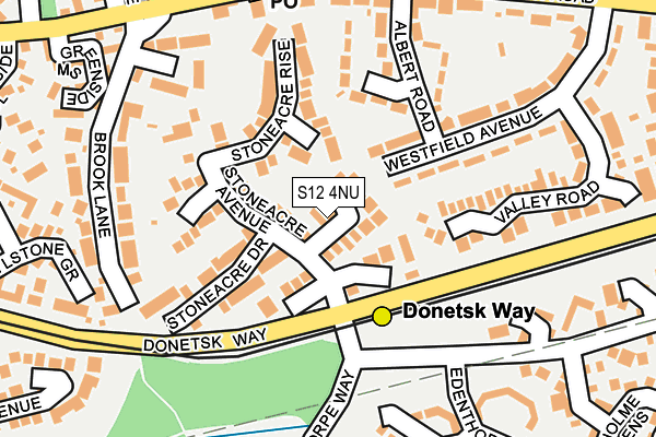 S12 4NU map - OS OpenMap – Local (Ordnance Survey)