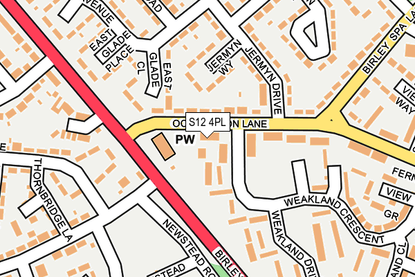 S12 4PL map - OS OpenMap – Local (Ordnance Survey)