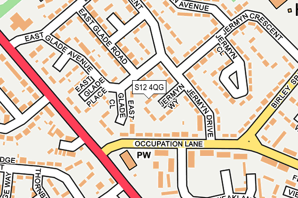 S12 4QG map - OS OpenMap – Local (Ordnance Survey)