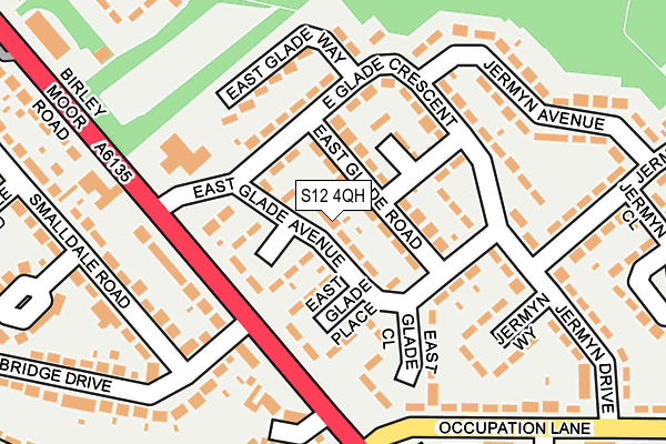 S12 4QH map - OS OpenMap – Local (Ordnance Survey)