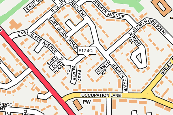 S12 4QJ map - OS OpenMap – Local (Ordnance Survey)
