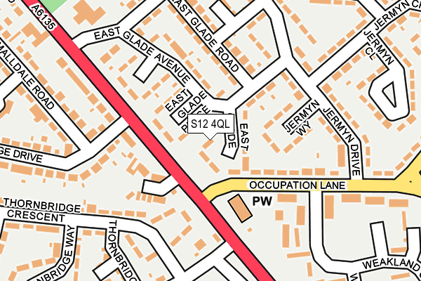 S12 4QL map - OS OpenMap – Local (Ordnance Survey)