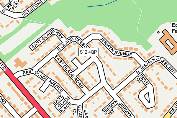 S12 4QP map - OS OpenMap – Local (Ordnance Survey)