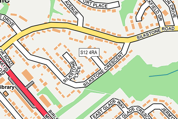 S12 4RA map - OS OpenMap – Local (Ordnance Survey)
