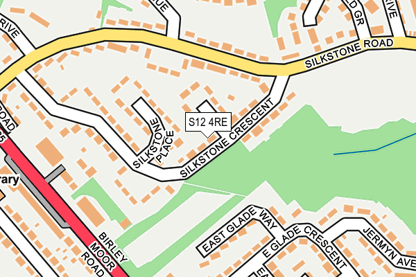 S12 4RE map - OS OpenMap – Local (Ordnance Survey)