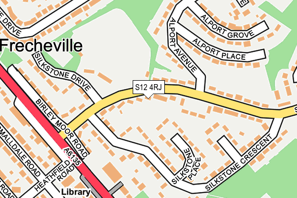 S12 4RJ map - OS OpenMap – Local (Ordnance Survey)